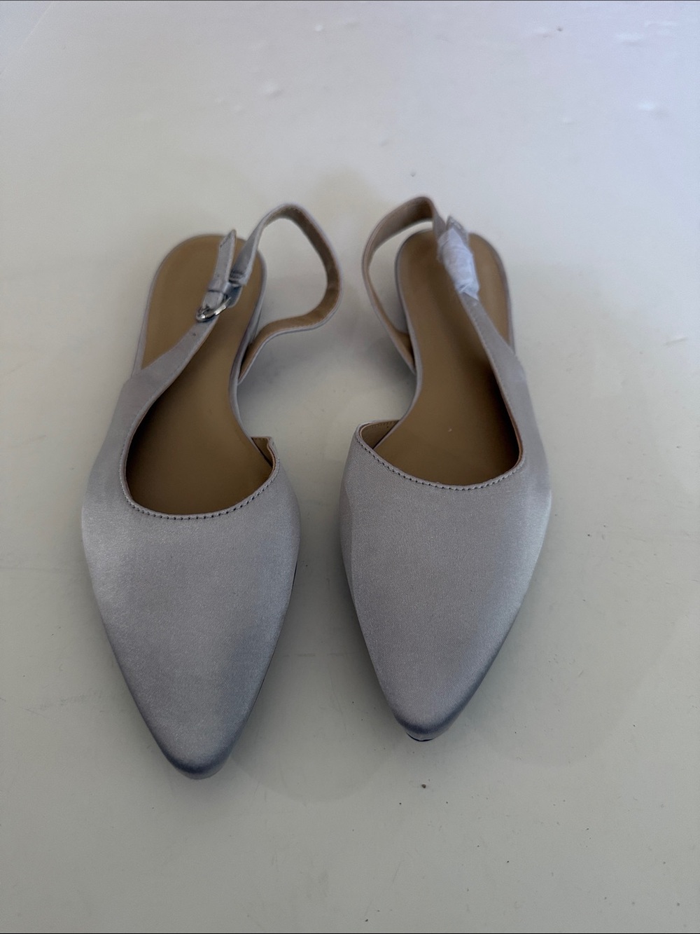 Lands end Women's Pointed Slingback Flats in Light silver Gray size 7 new